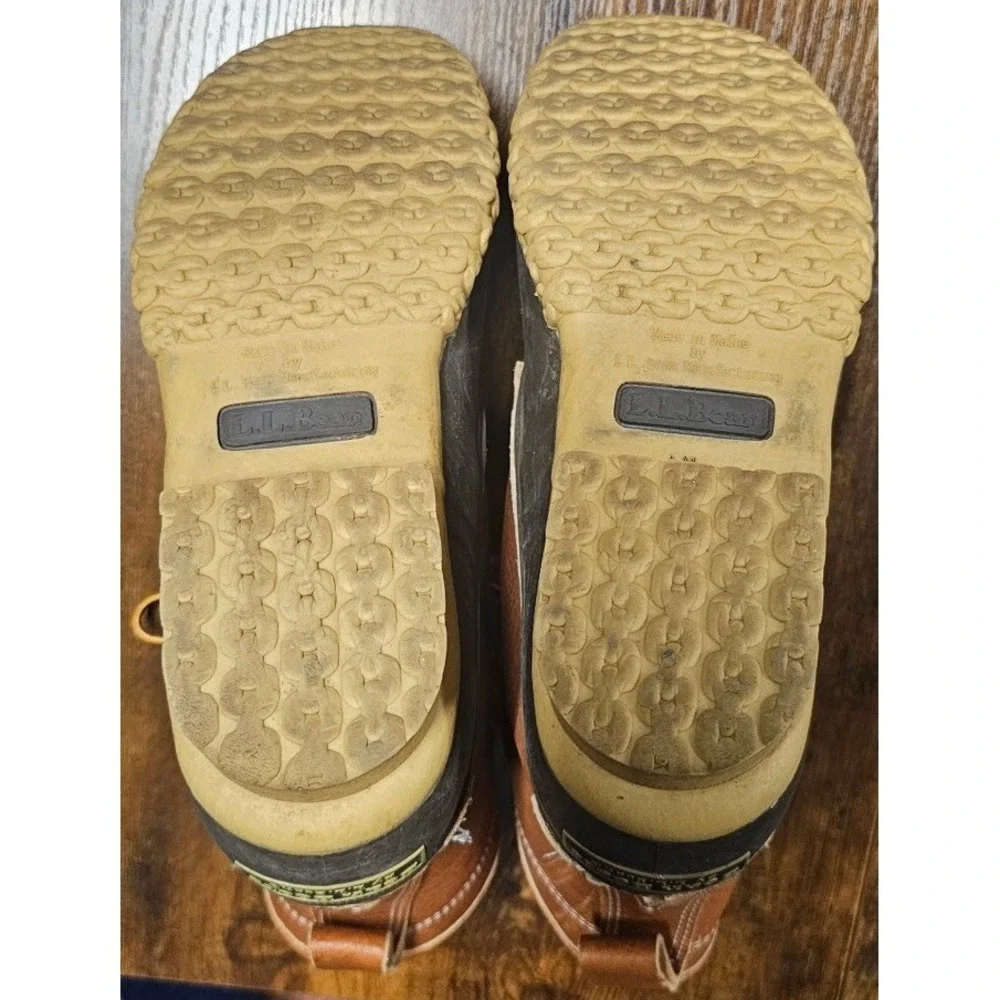 LLBean Women's Lounger L.E Tumbled Leather Shearling Lined Boots Sz 9 M USA